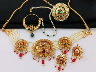 Aaruhi Creation Alloy Gold-plated Multicolor Jewellery Set(Pack of 3)
