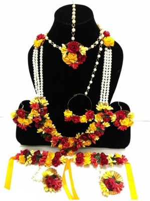AgarwalFashion Fabric, Paper Yellow, Red Jewellery Set(Pack of 1)
