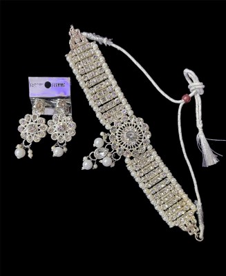 Jazzy Jewels Alloy White Jewellery Set(Pack of 1)