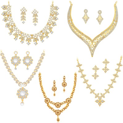 Sukkhi Alloy Gold-plated Gold, Platinum Jewellery Set(Pack of 1)