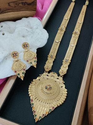 gb creation Brass Gold-plated Gold Jewellery Set(Pack of 1)