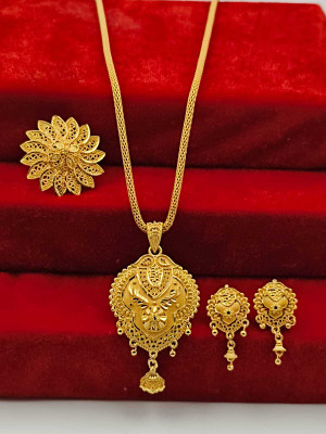 Om Krishiv Collection Brass Gold-plated Gold Jewellery Set(Pack of 1)