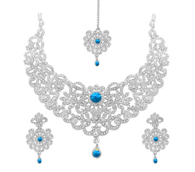 Rhymee Alloy Rhodium Silver Jewellery Set(Pack of 3)