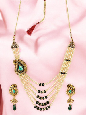 Jewels Capital Alloy Gold-plated Gold, Green, Multicolor Jewellery Set(Pack of 1)