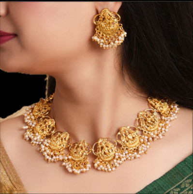 SUNDHA CREATION Alloy Gold-plated White Jewellery Set(Pack of 1)