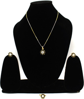 Gleamora Metal Gold-plated, Silver Silver, Gold, Black Jewellery Set(Pack of 3)