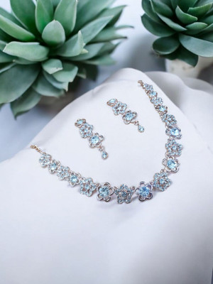 R A Enterprises Alloy Copper White Jewellery Set(Pack of 3)