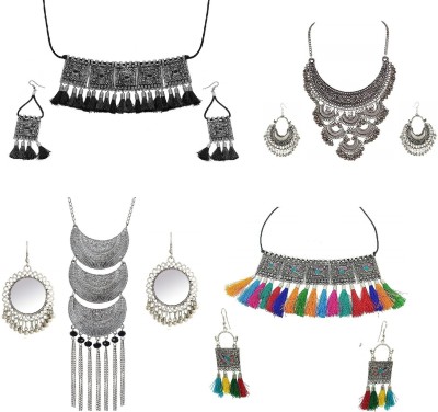 URBANELA Oxidised Silver Multicolor Jewellery Set(Pack of 1)