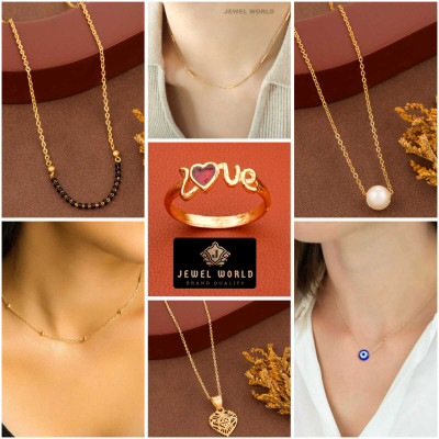 Jewel WORLD Brass, Alloy Gold-plated Multicolor Jewellery Set(Pack of 7)