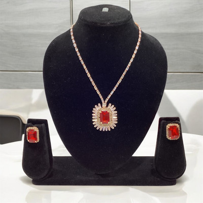 JASH Alloy Rose Gold, Red Jewellery Set(Pack of 1)