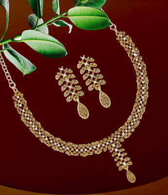 Bhana Jewells Alloy Gold-plated White, Bronze Jewellery Set(Pack of 1)