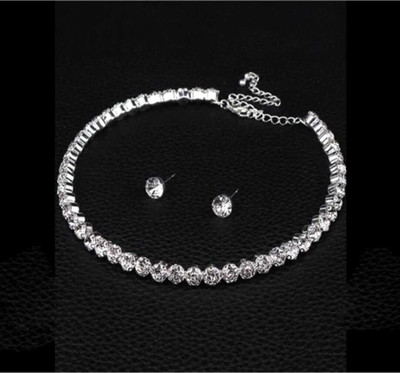 Fashionbee Alloy Silver White Jewellery Set(Pack of 1)