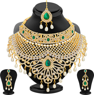 Sukkhi Alloy Gold-plated Gold, White Jewellery Set(Pack of 1)