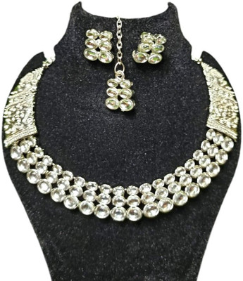 Angel gems Crystal, Alloy White, Silver Jewellery Set(Pack of 4)