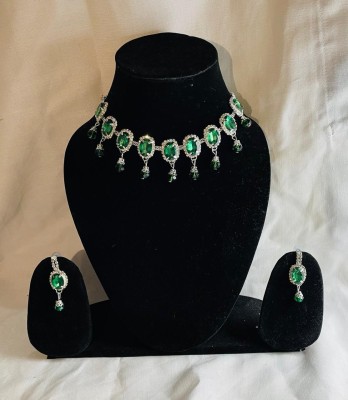 SawariyaCollect Oxidised Silver Silver Green Jewellery Set(Pack of 1)