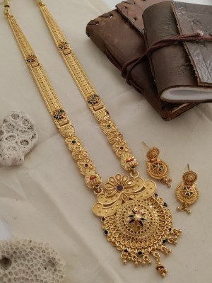 Shree Fashions World Brass Gold-plated Gold Jewellery Set(Pack of 3)