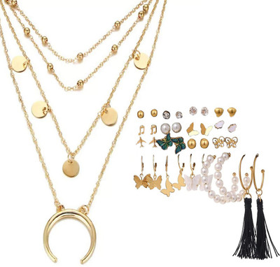 YouBella Alloy Gold-plated Multicolor Jewellery Set(Pack of 1)