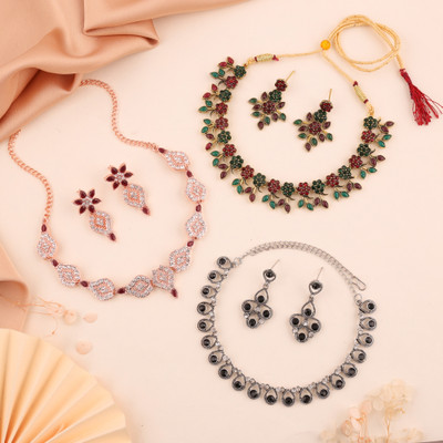 Alasca Brass Gold-plated Rose Gold, Gold Jewellery Set(Pack of 3)