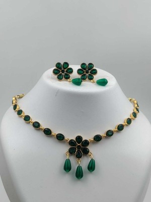 nf netra fashion Stone Green Jewellery Set(Pack of 1)