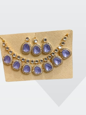 lucylove Alloy Gold-plated Purple Jewellery Set(Pack of 4)