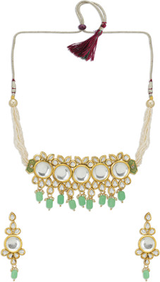 Sukkhi Alloy Gold-plated Green Jewellery Set(Pack of 1)