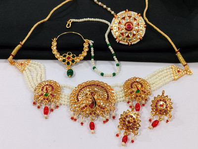 Aaruhi Creation Alloy Gold-plated Multicolor Jewellery Set(Pack of 3)
