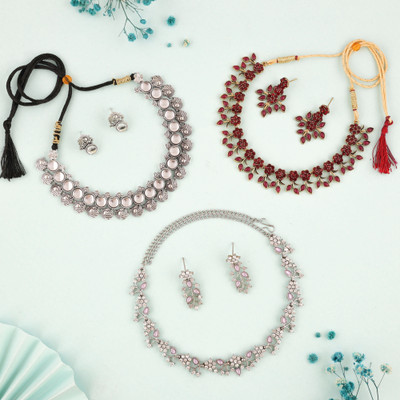 Vedda Brass Gold-plated Multicolor Jewellery Set(Pack of 3)