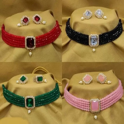 Shostopper by Sukkhi Alloy Gold-plated Multicolor Jewellery Set(Pack of 10)
