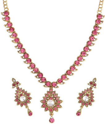 STYYLO FASHION Alloy Gold-plated Gold, White, Pink Jewellery Set(Pack of 1)