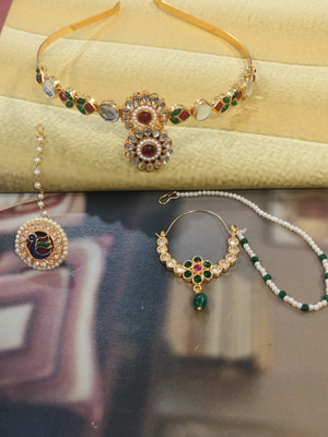 Kavya SAles Alloy Gold-plated Gold Jewellery Set(Pack of 3)