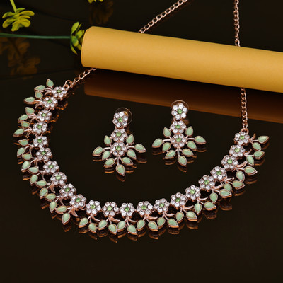 Shostopper by Sukkhi Alloy Copper Green Jewellery Set(Pack of 1)