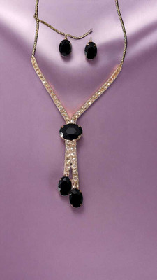 TSBEST Brass Sterling Silver Black Jewellery Set(Pack of 1)