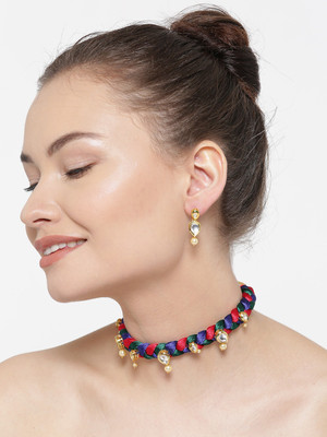 Divastri Alloy Gold-plated Multicolor Jewellery Set(Pack of 3)