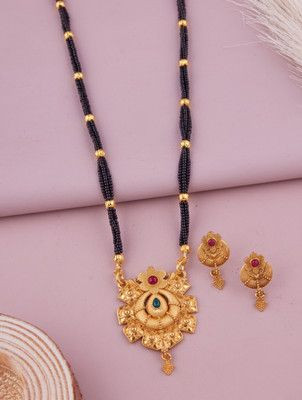 VEMISHTI Alloy Gold-plated Gold, Black Jewellery Set(Pack of 1)