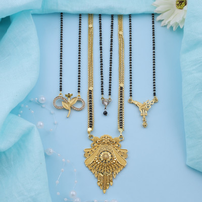 pearl jewellery Brass Gold-plated Gold Jewellery Set(Pack of 4)