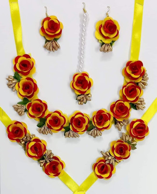 Shiv Fabric Red, Yellow Jewellery Set(Pack of 1)