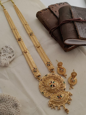 Chehar Fashion World Brass Gold-plated Gold Jewellery Set(Pack of 1)