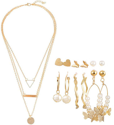 YouBella Alloy Gold-plated Gold Jewellery Set(Pack of 1)