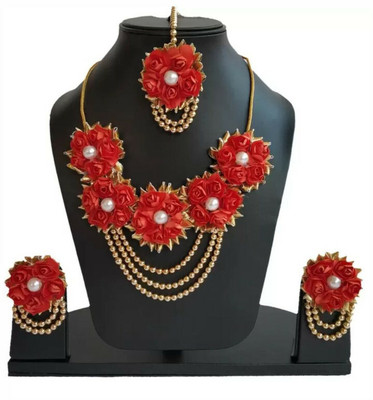 style revolver Fabric Red Jewellery Set(Pack of 1)