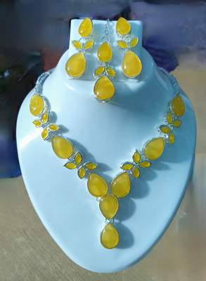 TIGENECY Alloy Sterling Silver Yellow Jewellery Set(Pack of 1)