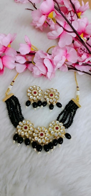 ARADHEMA Alloy Gold-plated Black Jewellery Set(Pack of 1)