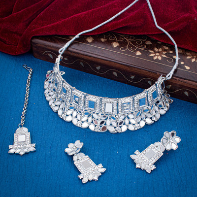 Shostopper by Sukkhi Alloy Rhodium Silver Jewellery Set(Pack of 1)