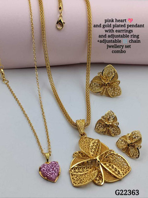 Om Krishiv Collection Brass Gold-plated Gold Jewellery Set(Pack of 1)