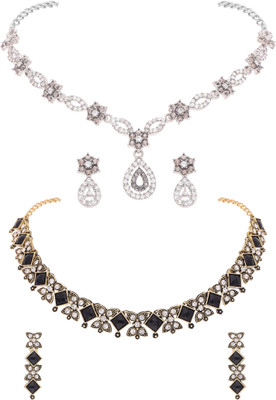 Vedda Brass Gold-plated Multicolor Jewellery Set(Pack of 2)