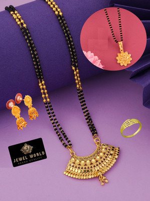 Jewel WORLD Brass, Alloy Gold-plated Gold, Black Jewellery Set(Pack of 1)