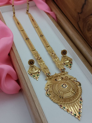 OmKrishiv Brass Jewel Set(Gold)