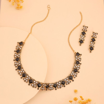 Vedda Brass Gold-plated White, Gold, Black Jewellery Set(Pack of 1)