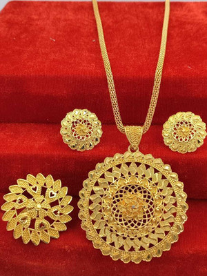 DENISHA Brass Gold-plated Gold Jewellery Set(Pack of 1)