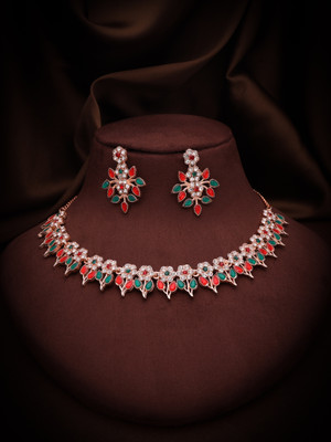 Alasca Brass Gold-plated Multicolor Jewellery Set(Pack of 1)