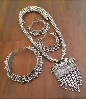 Pujvi Alloy Silver Jewellery Set(Pack of 1)